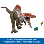 Jurassic World Super Colossal Spinosaurus Pack, 36 Inch Long Dinosaur Toy & 2 Mini Figures - Image 5